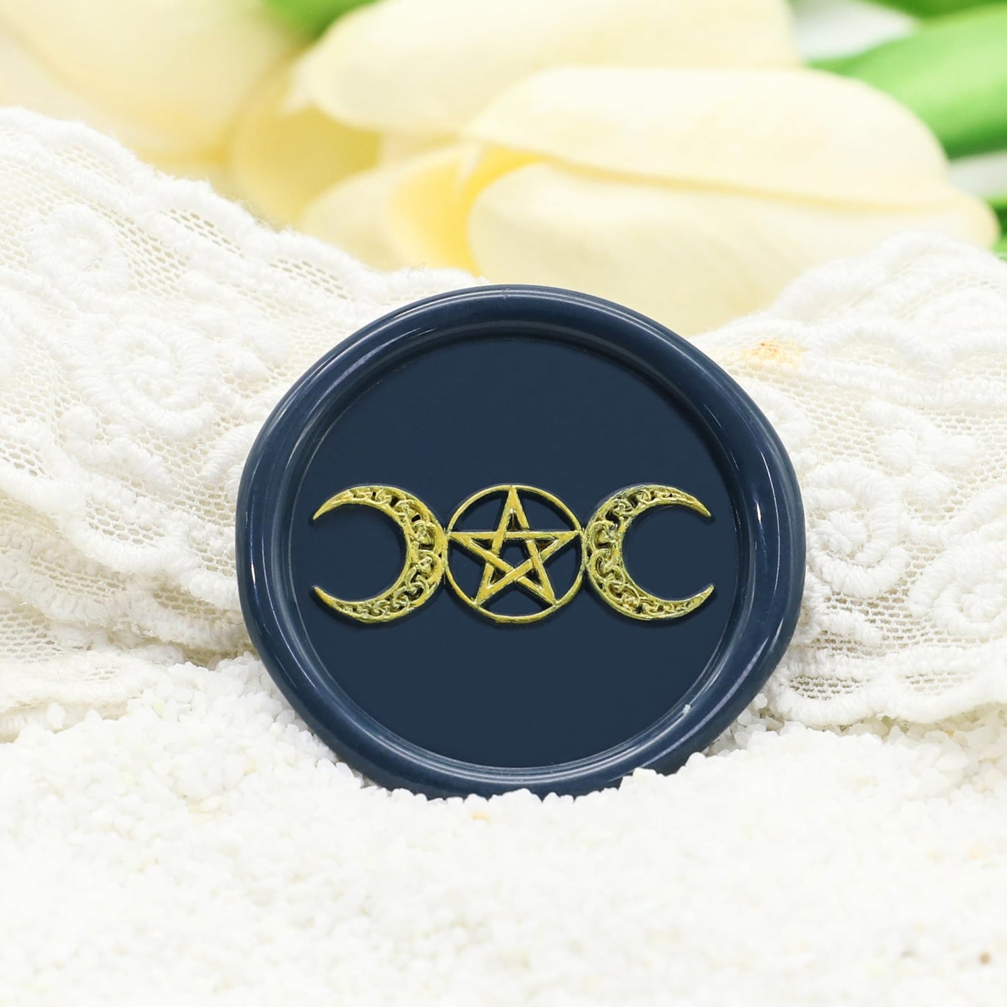 SWANGSA Triple Moon Goddess Wax Seal Stamp Kit with 200pcs Sealing Wax Beads, Great for Wedding Invitations, Christmas, Halloween, Wine Packages, Gift Wraps