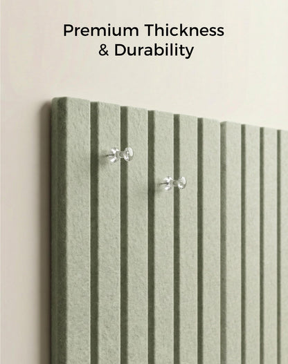 Aothia 12-Pack Felt Bulletin Board Tiles 48"x36", Modular Pin Board for Smooth Walls, Cork Board Alternative for Notes & Photos, 0.35" Thick, 70 Adhesive Tabs & 40 Pins, Sage Green