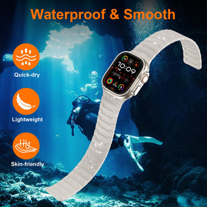 Suphart Strong Magnetic Bands Compatible with Apple Watch Band 49mm 46mm 45mm 44mm 42mm 41mm 40mm 38mm, Silicone Strap for iWatch Ultra 2 SE Series 10 9 8 7 6 5 4（49/46/45/44/42mm, Starlight）