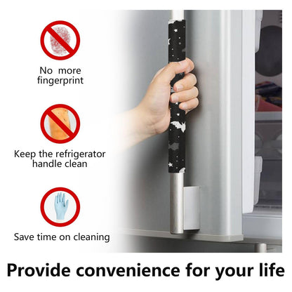 Caikeny Refrigerator Door Handle Covers 2PCS Bat Black Kitchen Appliance Handles Protector Gloves Door Cloth Home Decor for Fridge Oven Dishwasher Microwave