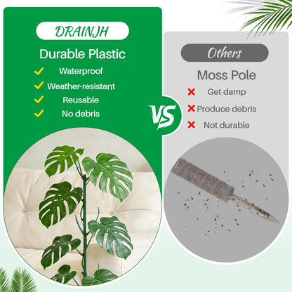 DRAINJH Monstera Plant Support Stakes, 30 Pcs Stackable Plant Support Stakes Sticks Poles for Indoor & Outdoor Plants, Climbing and Potted Plants, Stem Supports, Pothos