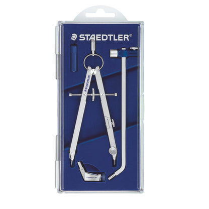 Staedtler Mars Comfort, Professional Drafting, Drawing Compass with Extension Arm, Draws Circles up to 19.5 Inch Diameter, Spring Bow Compass with Center Adjuster Wheel, 551 02