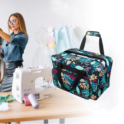 Haroranax Sewing Machine Carrying Case，Sewing Machine Carrying Case Tote Bag，Universal Tote Storage Bag with Pockets and Handles, Suitable for Most Standard Singer, Janome (Blue)