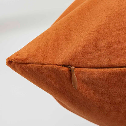 JUSPURBET Couch Pillow Covers Set of 2 Decorative Velvet Throw Pillow Covers Cases for Living Room Bedroom Home Decor Soft Cushion Covers Cases with Hidden Zipper for Sofa Bed 18x18 inch,Burnt Orange