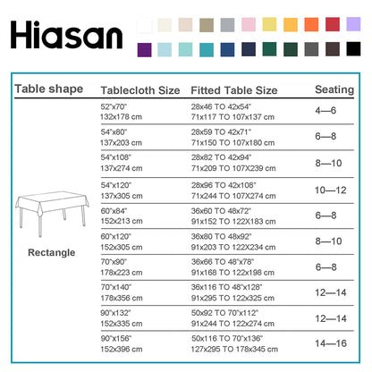 Hiasan 60 x 120 Inch Checkered Tablecloth Rectangle - Stain Resistant, Spillproof and Washable Gingham Table Cloth for Outdoor Picnic, Kitchen and Holiday Dinner, Black and White