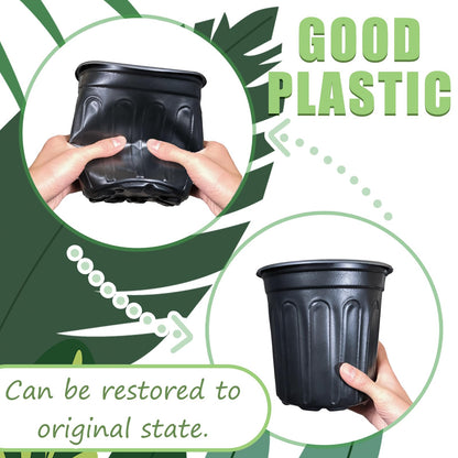Jgalnim 60 Pack 1 Gallon Nursery Plant Pots,Thickened Flexible Plastic Seedling Pot with Holes,Flower Plant Container for Succulents,Cuttings,Transplanting,Home Garden(Black)