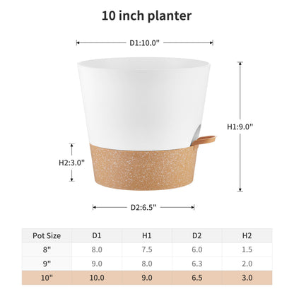 FaithLand 2 Tier Plant Stand and 2-Pack 10 Inch Self Watering Pots Bundle