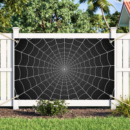 AIBIIN Spider Web Backdrop Black Spider Web Baby Shower Birthday Photograpy Background Super Hero Theme Baby Shower Party Decorations Banner Photo Props 70.8 x 43.3 inch