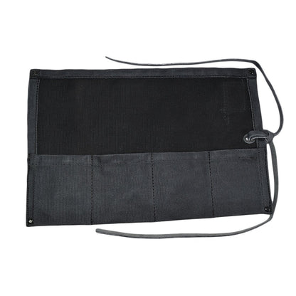 Hide & Drink, Waterproof Waxed Canvas Travel Watch Roll Organizer with 4 Slots, Easy Carry On Watchlover Storage, Handmade Travel Case, Charcoal Black
