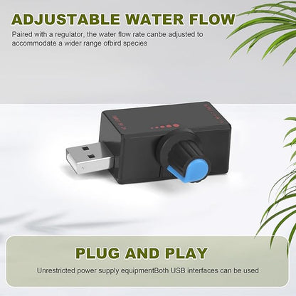 Bird Bath Tub with USB Pump, Automatic Bird Shower with Transparent Acrylic Basin, Transparent Acrylic Basin & Mesh Perch for Parakeets, Cockatiels, Conures, Budgies