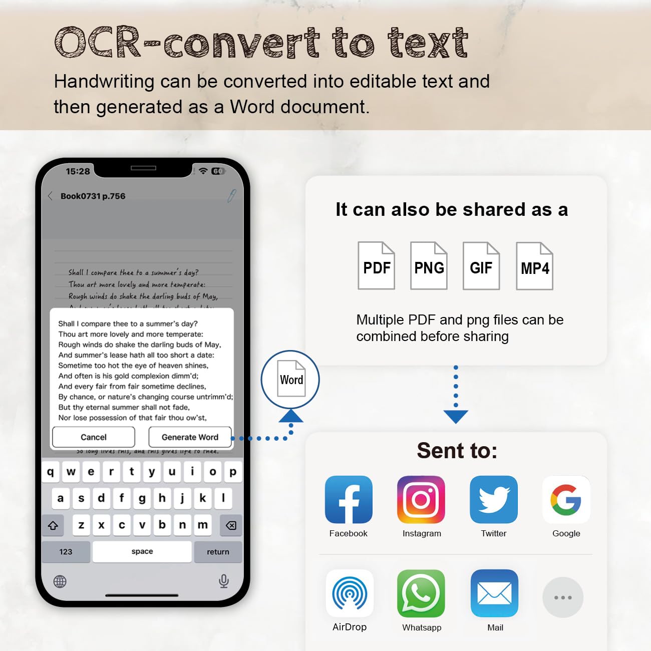Ophaya Digital Smart Pen Smart Notebook and Board Writing Set for Note Taking | Gifts for Adults Women Men Coworkers Teachers Students Friends | Sync Paper Notes to Phone Instantly | Convert to Text
