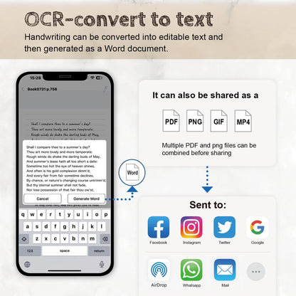 Ophaya Digital Smart Pen Smart Notebook and Board Writing Set for Note Taking | Gifts for Adults Women Men Coworkers Teachers Students Friends | Sync Paper Notes to Phone Instantly | Convert to Text