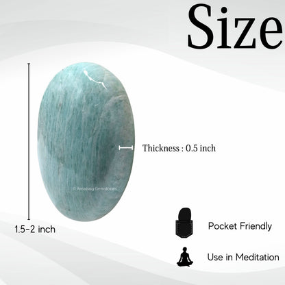 Amazing Gemstone Amazonite Crystals and Healing Stones - Large Palm Stone Crystals Piedra - Crystal for Good Luck, Balanced Positive Energy, Meditation - Unique Stocking Stuffers, Gifts for Women, Men