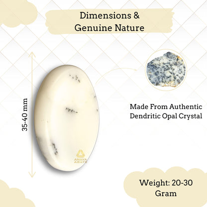 Anaya Agate Dendritic Agate Worry Stones Certified Crystal Thumb Worry Stone for Anguish, Relaxing and Soothing Balance Stones for Meditation, Stress Relief, Crystals and Healing Stones for Men, Women