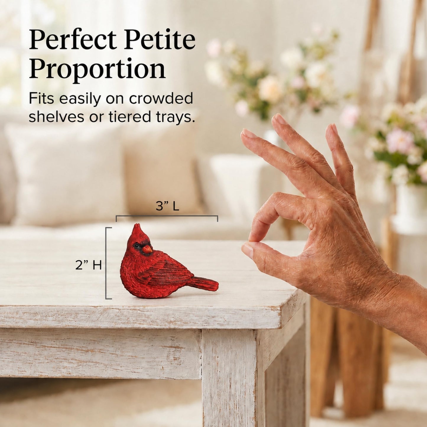 The Bridge Collection Mini Cardinal Figurine- Red Memorial Bird Decor