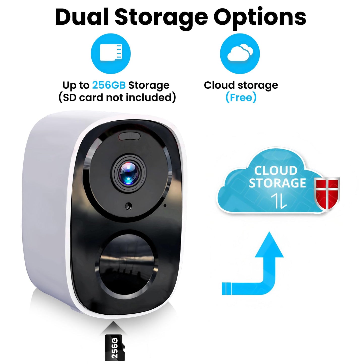 2025 Upgraded 2K Security Cameras Wireless Outdoor, Free Cloud Storage & Local SD Card Support, 1-6 Months Battery Life, Waterproof, 2-Way Talk, AI Motion Detection Spotlight Siren Alarm Camera