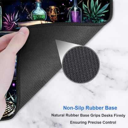 Extended Gaming Mouse Pad 31.5 x11.8 inch, Large Non-Slip Rubber Desk Mat for Gamers, Waterproof Smooth Surface for Precise Mouse Control, Washable Computer Keyboard Pad (Gothic Element Library)