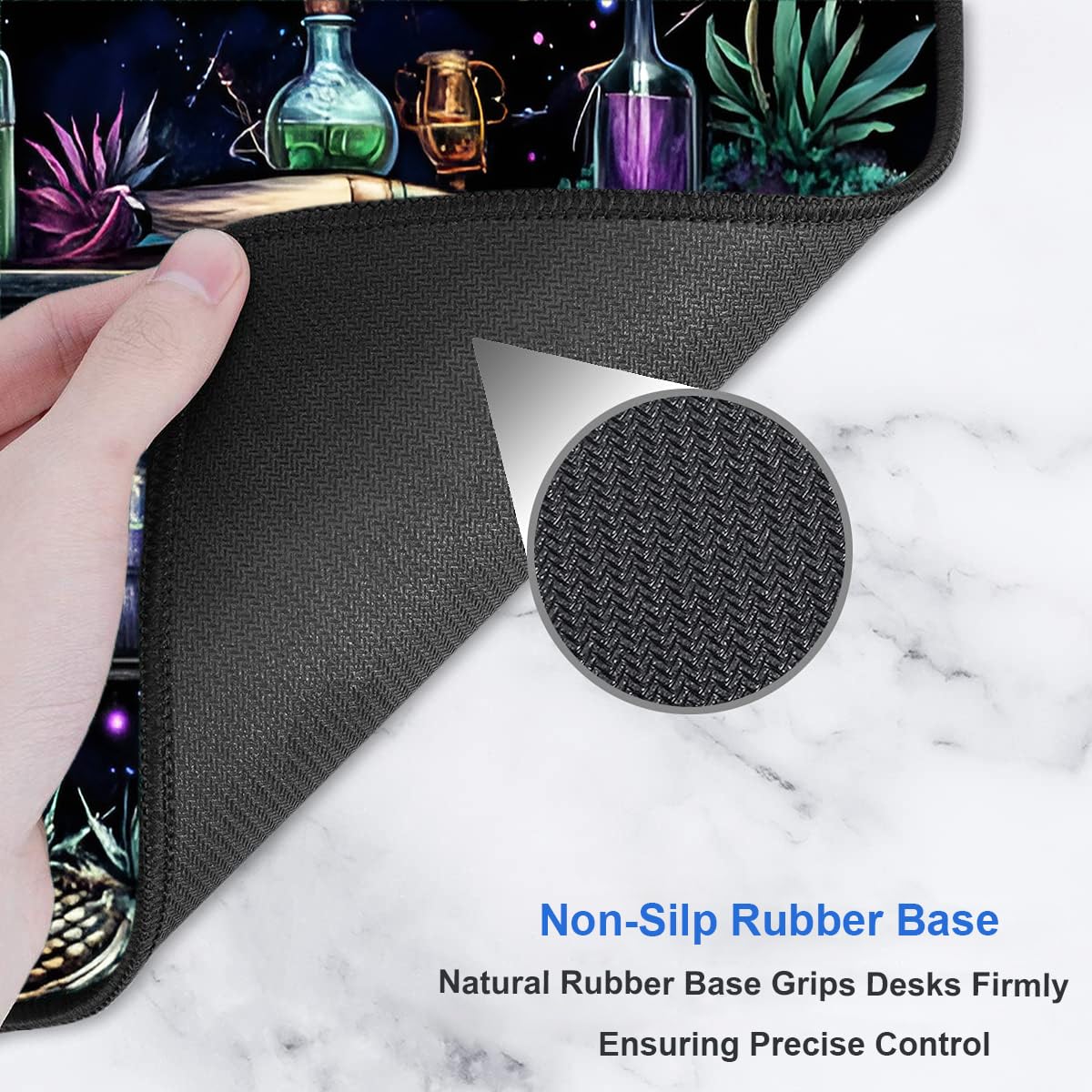 Extended Gaming Mouse Pad 31.5 x11.8 inch, Large Non-Slip Rubber Desk Mat for Gamers, Waterproof Smooth Surface for Precise Mouse Control, Washable Computer Keyboard Pad (Gothic Element Library)