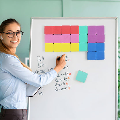 MaxGear 48 Pack Dry Erase Erasers, Magnetic Whiteboard Dry Erasers for Classroom, Mini Whiteboard Cleaning Pads, Chalkboard Wiper Teacher Supplies for School, Office, Home, 6 Color Set, 2 x 2 Inch