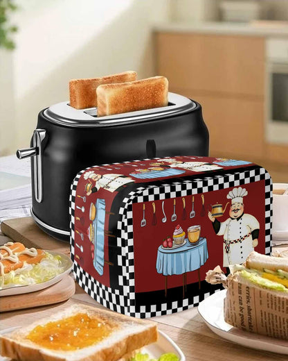 Lsrtoss Toaster Cover 2 Slice, Black and White Plaid, Polyester Dust Cover Protection