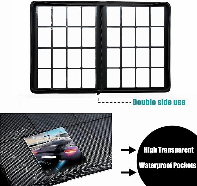 Trading Card Binder 16 Pocket, 1664 Pockets Ringless PU Cover Card Collection Binder, Double Sided Card Binder Collector Album, Card Folder for MTG, TCG, Sports Cards, Game Card (White, 16Pockets)