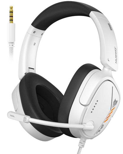 NUBWO HG04L Gaming Headset for PS5/PS4, Xbox Series X|S/Xbox One, Switch – 250g Lightweight, Clear Unidirectional Mic, Soft Memory Earmuffs, 3.5mm Jack for Gaming & Work