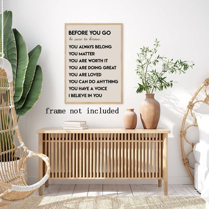 Motivational Phrases Wall Art Prints: Inspirational Decor - Positive Affirmations for Kids Room, Living Room, Office & Classroom - 8x12in Unframed