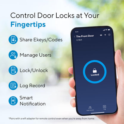 ULTRALOQ Bolt Fingerprint WiFi Smart Lock, Works with Apple Home, Siri, Alexa, 8-in-1 Keyless Entry with Fingerprint ID, App Remote Control, Keypad Deadbolt, BHMA Cert., Easy Install, 10 Mo. Battery