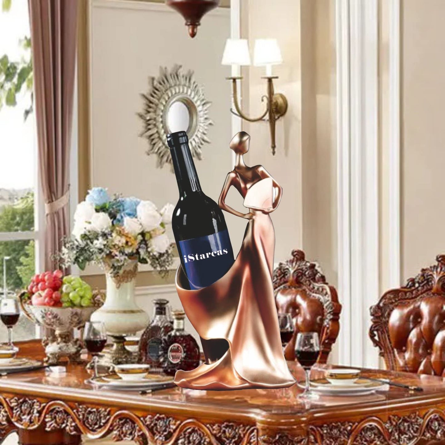 iStarcas Lady Wine Bottle Holder, Single Wine Rack, Woman Wines Holder