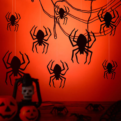 Ferraycle 18 Pcs Halloween Spider Decorations Scary Spider Ornaments Halloween Creepy Hanging Decor Outside Large Decoration for Wall Yard Garden House Decor