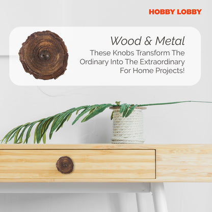 Rustic Edge Stump Wood Knob – Premium Decorative Knobs for Cabinets and Drawers – Novelty Furniture Knobs and Pulls for DIY Hardware Crafts – Vanity, Dresser Hardware for Home Decor - Set of 2