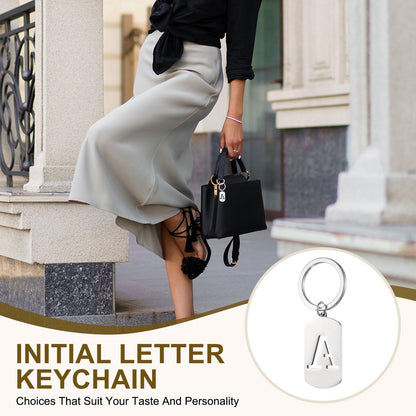 PATIKIL Initial Letter Key Chain, A-Z KeyChain DIY Pendant Key Ring A-Z Charm Alphabet Keyring Bag Backpack Decor for Keys Purse Party Gifts Favors, Silver (Letter S)