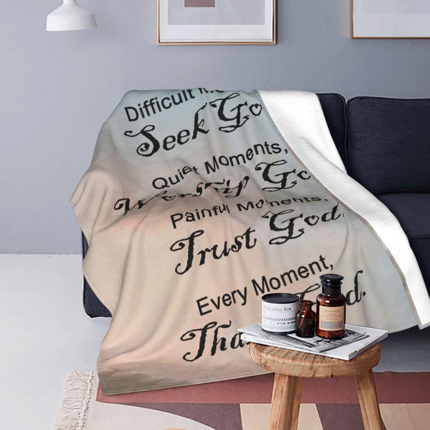 COMFAR Christian Gifts for Women Faith, Inspirational Women, Soft Throw Blankets Religious Women/Men, Spiritual Personalized Adults/Kids 40''x 50''