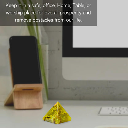 Amazing Gemstone Green Opal Pyramid Crystal Healing Stones - 1" Great Pyramid Figurine of Natural Stone Pyramid for Meditation, Reiki, Chakra Balancing and Crystal Pyramids Grid