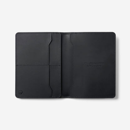 Ridge Passport Holder - Leather Travel Wallet, RFID Protection, Holds Passport, 6 Credit Cards, Folded Cash, And a Boarding Pass (Midnight Black)