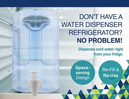 Arrow Oasis Drink Dispenser for Fridge, 2.5 Gallon - Plastic Beverage Dispenser with Spigot - Clear Space-Saving Design with Handle - Ideal for Water, Juice & Iced Tea - BPA Free - Made in USA
