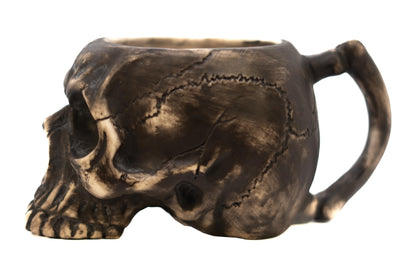 Skull Mug | Black Ceramic Coffee Cup (8 oz) | Gothic Halloween Mug for Tea, Espresso, Cocoa | Dishwasher & Microwave Safe | Unique Gift for Horror Fans, Goth Decor, Skeleton Lovers