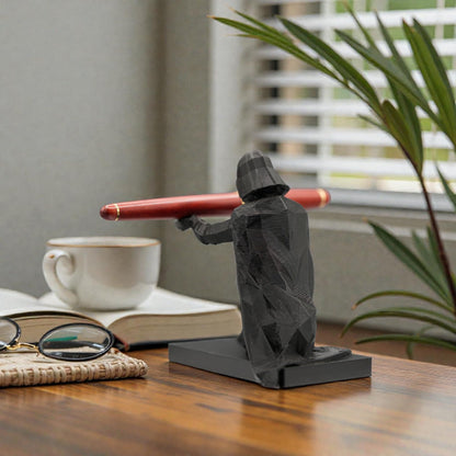 Low Poly Darth Vadar Pen Holder for Desk, Office Desk Organizer, Panda Prints Nerdy Workspace Decor, Funny Desktop Accessory
