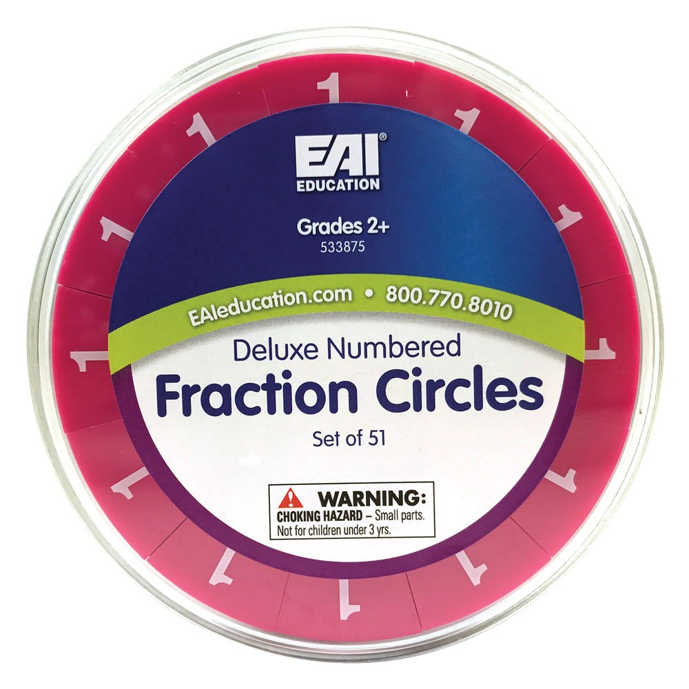 EAI Education Fraction Circles: Numbered - Set of 51