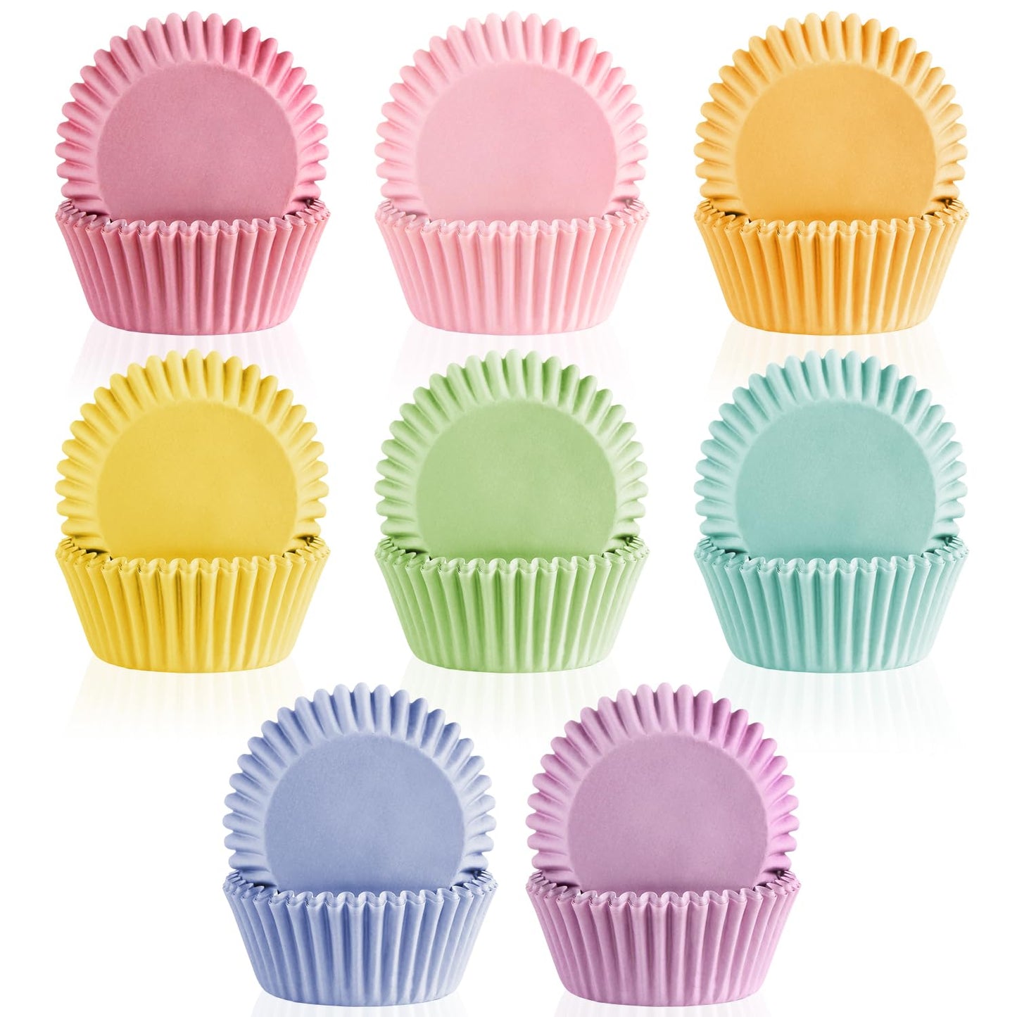 GreenPine Cupcake Liners Rainbow Pastel Standard Baking Cups for Birthday