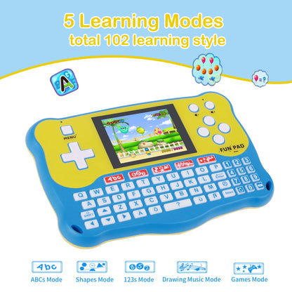 Kids Tablet/Baby Learning Pad with 102 Activities/Toddler Tablet with ABC/Words/Music/Math Interactive Educational Electronic Toys Gifts Handheld Game for Preschool Boys Girls Ages 3-12 (Blue-)