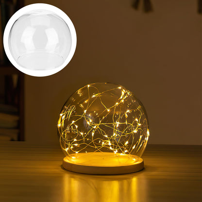 ARTIBETTER 2 Pack Glass Dome Cloche for Preserved Flowers, 3.9In Transparent Glass Display Cover with Smooth Edges, Space-Saving Decorative Jar for Artificial Plants, Wedding Decor (No Base Included)