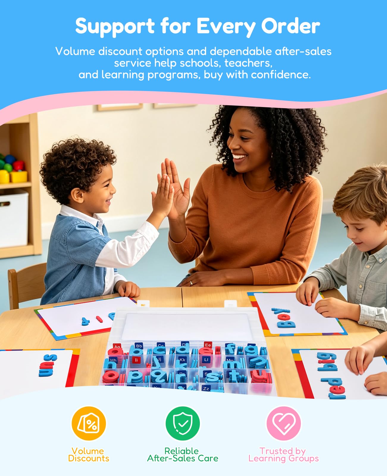 Gamenote Classroom Magnetic Letters Kit 238 Pcs with Double-Side Magnet Board - Foam Alphabet Letters for Kids Spelling and Learning