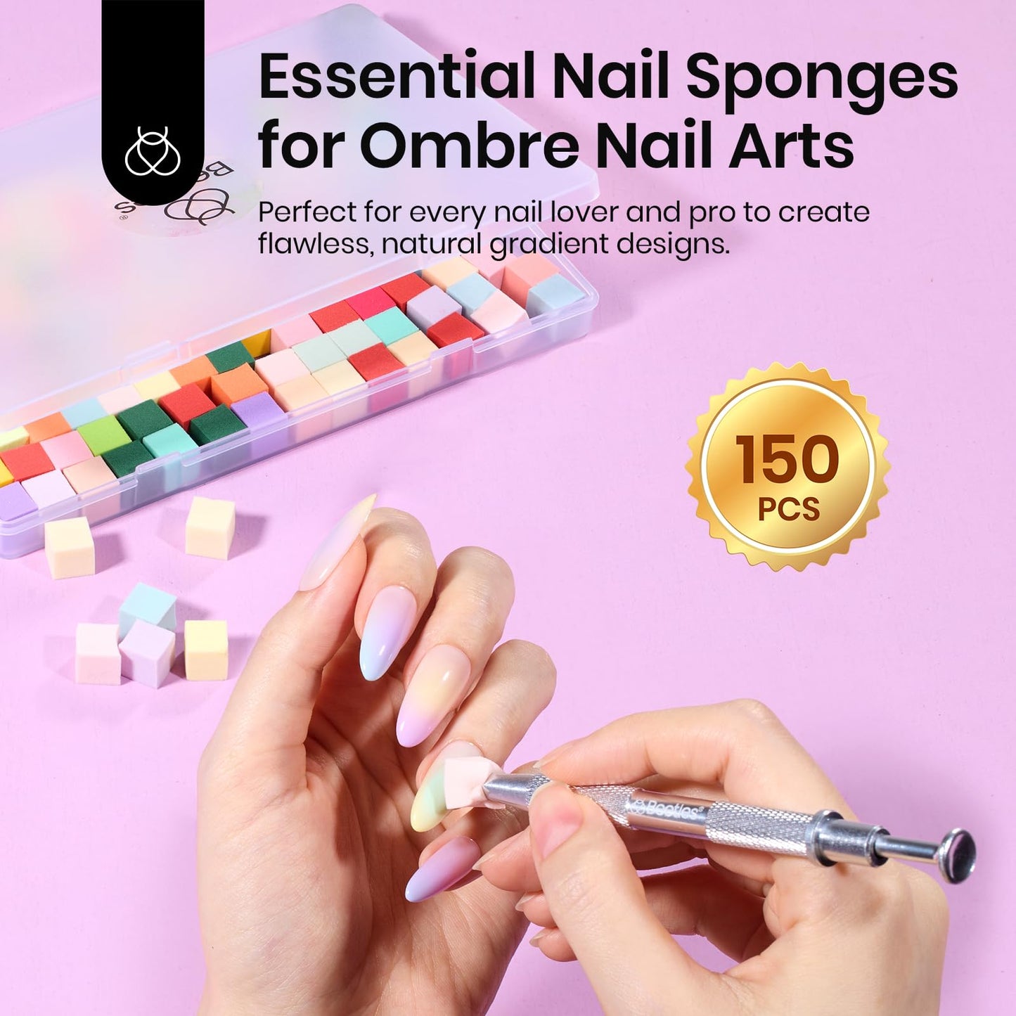 Beetles Nail Art Brushes 8pcs – Crystal Nail Art Tools 5pcs Double-headed Nails Dotting Tool, 3pcs Striping Liner Brushes for Nails with Pearls Bowknot Stickers, DIY Home Salon Manicure Design Tools