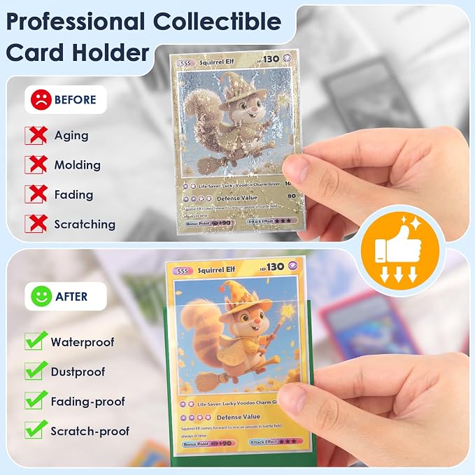 Kitoyz 500 Pcs Card Sleeves for Trading Card, Matte Card Sleeves Deck Card Protectors Compatible with Baseball Cards, Sports Cards, Game Cards (Green)