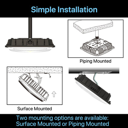 HYPERLITE LED Canopy Light 45W: 6300LM 5000K Daylight - 120-277V LED Canopy Lights Outdoor IP65 Waterproof for Workshop Carport Entrance - 1 Pack