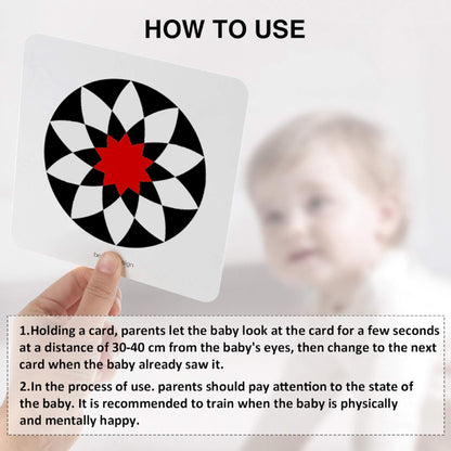 beiens High Contrast Baby Flashcards, Black White Color Newborn Brain Development Toys, Visual Stimulation Learning Activity Cards, Educational Infants Gift (Black White Color(for 3-6 Months))