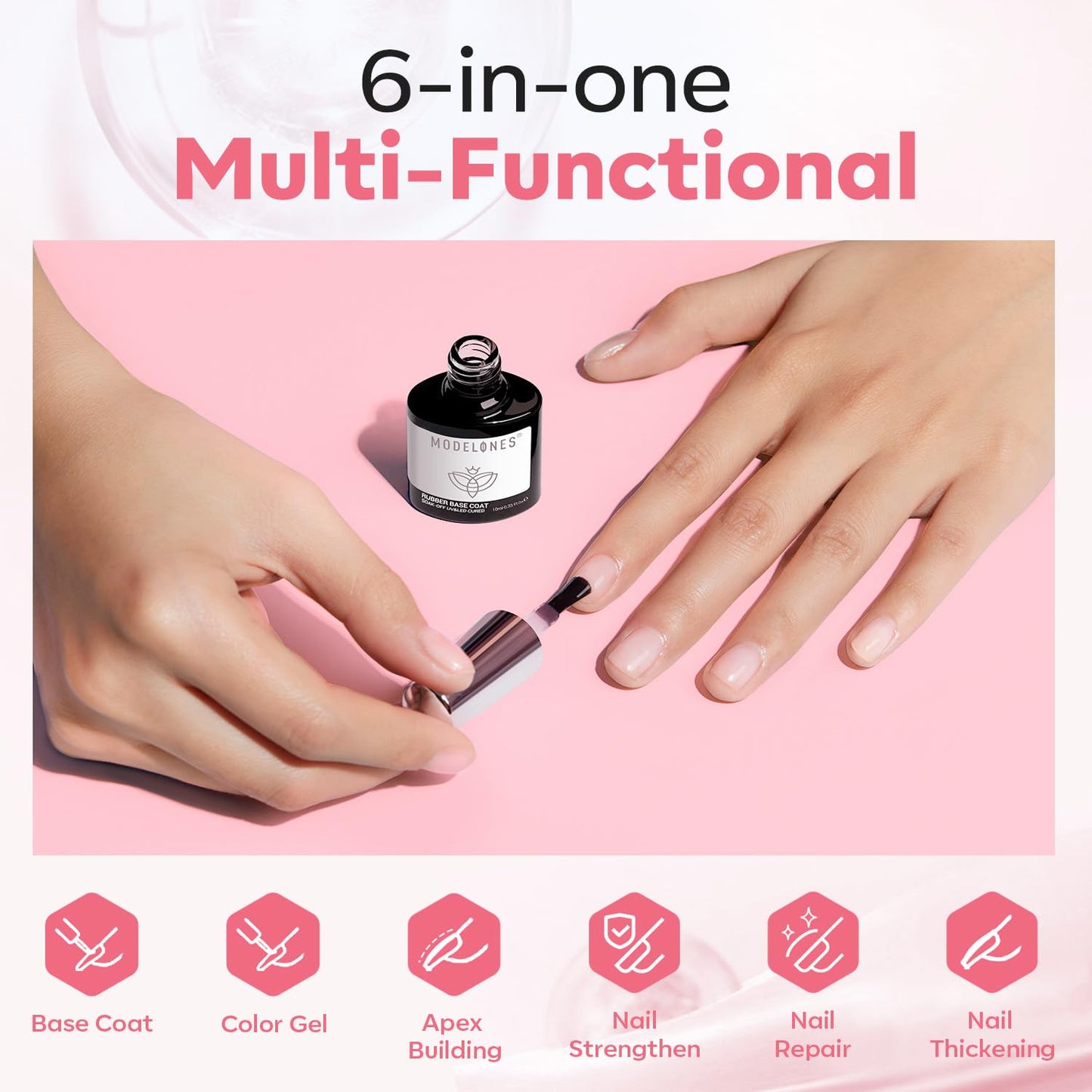 modelones 15 ml Nail Dehydrator and Primer, Acid Free Base Coat Natural Prep Dehydrate & Bond Primer Kit, Hema-Free Acrylic Nail Supplies