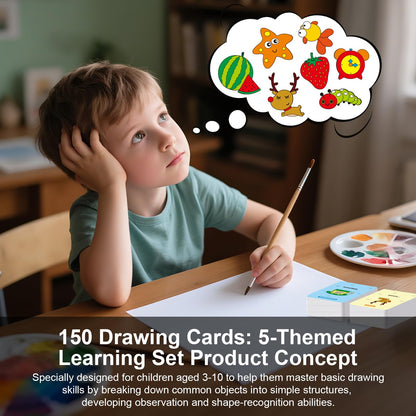 Drawing Robot for Kids Educational Toys, Robot Toys Creative Drawing Learning Kit with 150 Word Cards, Gift for Girls and Boys 4 5 6 7 8 Years Old