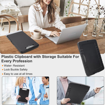 SFLHHDM Clipboard with Storage, Clip Boards 8.5x11, Plastic Clipboards with Pen Holder, Clip Board with Storage Compartments, Nurse Clipboard with Storage for Classroom, Student, Teacher